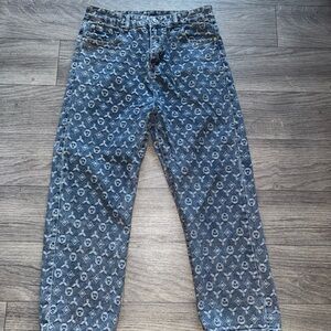 Stylish Blue Patterned Men's Jeans